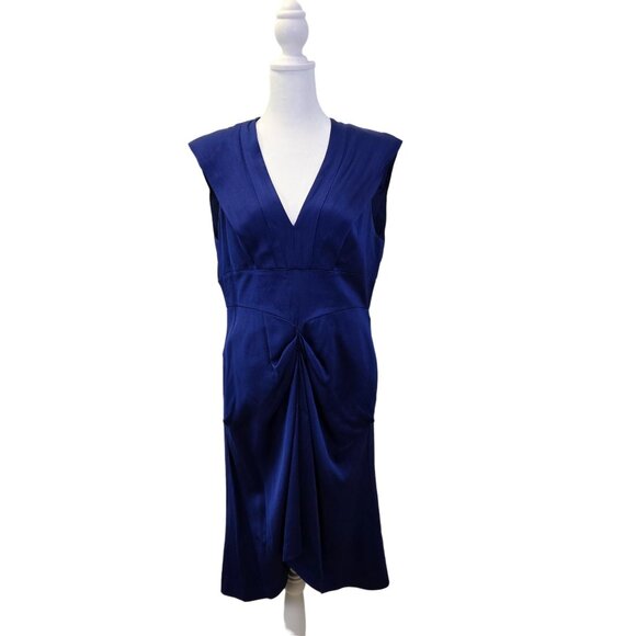 Reiss Viscose Blend Ruched Cocktail Dress Size 8 - Picture 1 of 7